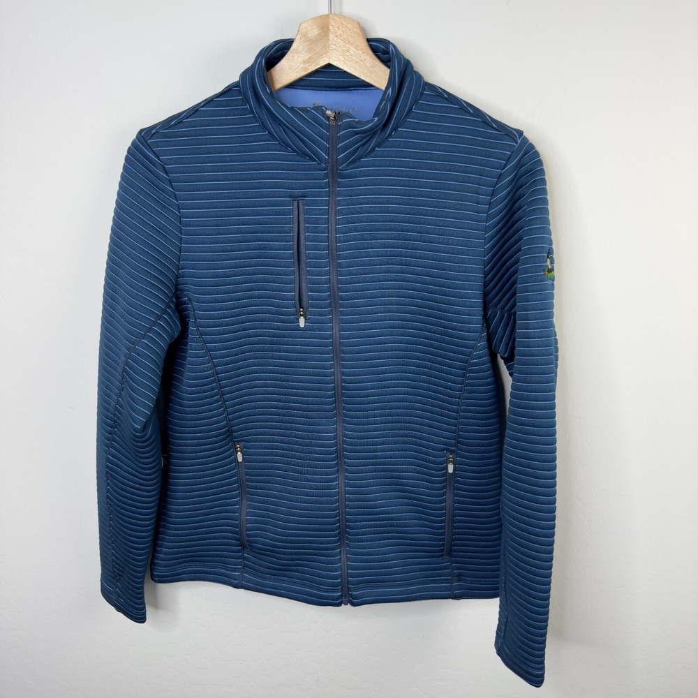 Peter Millar‎ Sweater Blue Full Zip Size M Mock neck Women's Jacket Quilted